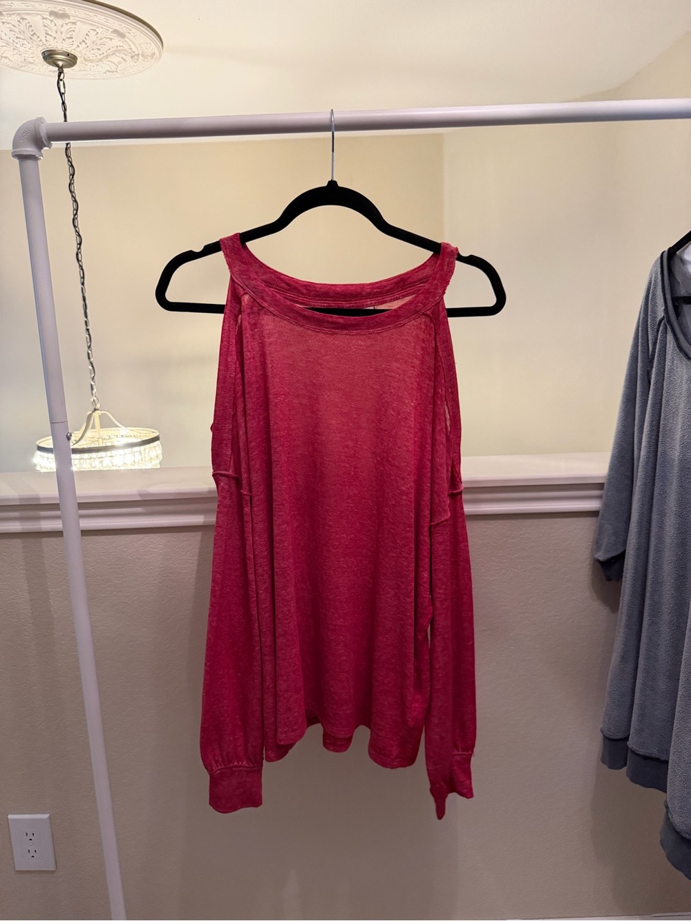 Free People Chill Out Long Sleeve Tee in
Red
